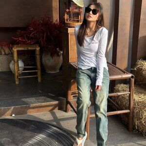 Burberry This denim has a unique, high-end texture.S